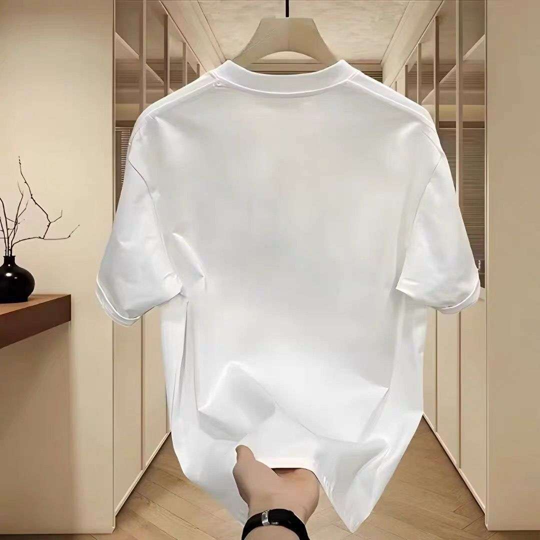 洗練シンプル胸ポケット付き半袖 シンプルファッション