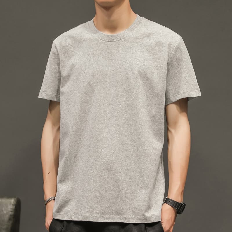 シンプルファッション ゆったり着れるVネック純綿Tシャツ