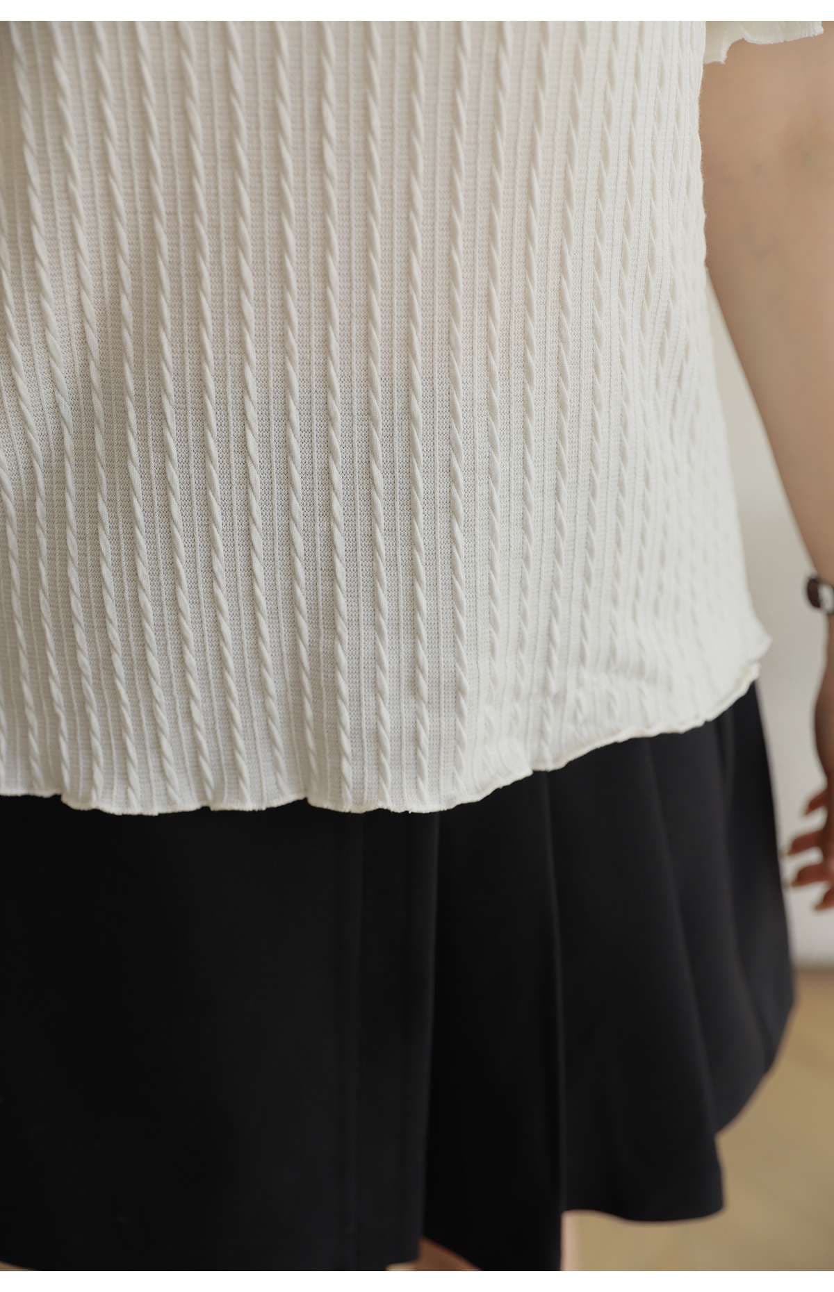 シンプルリブカットソー シンプルファッション