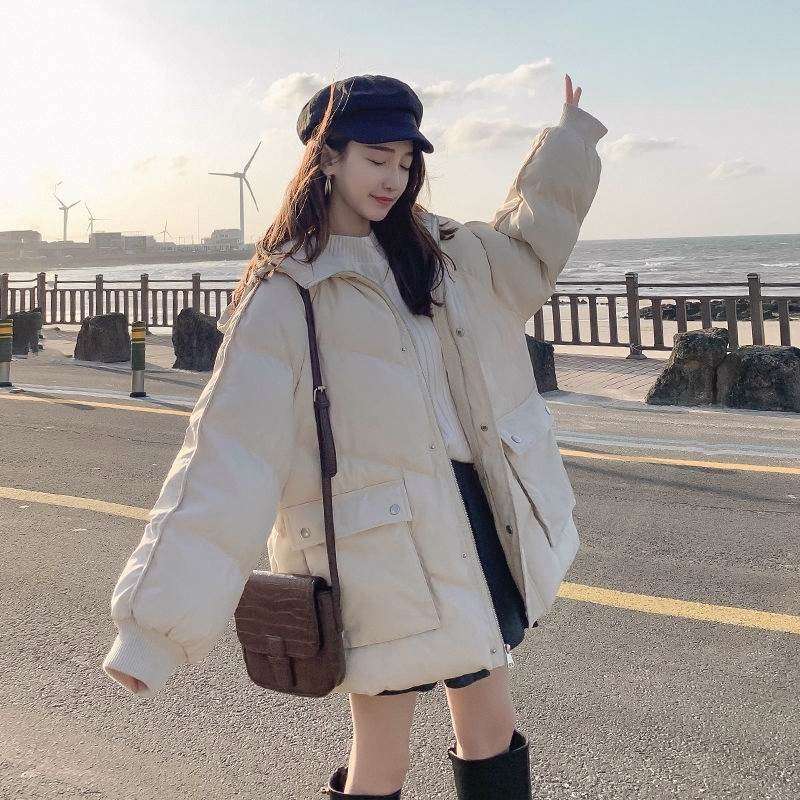 シンプルオーバーサイズパフジャケット シンプルファッション