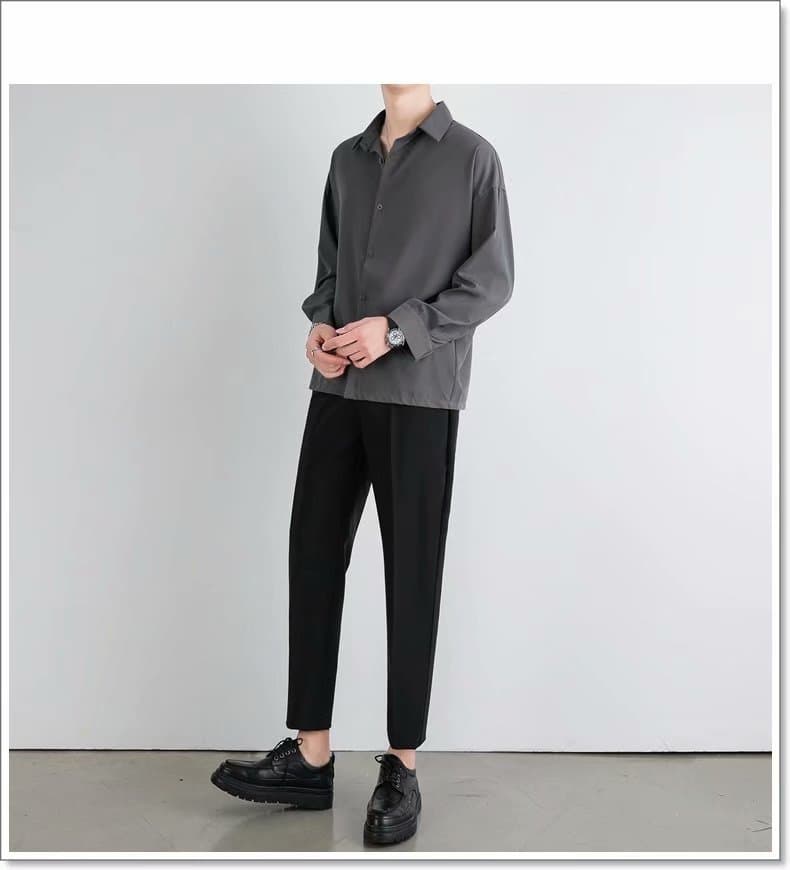 ゆったりシルエット ベーシックシャツ シンプルファッション